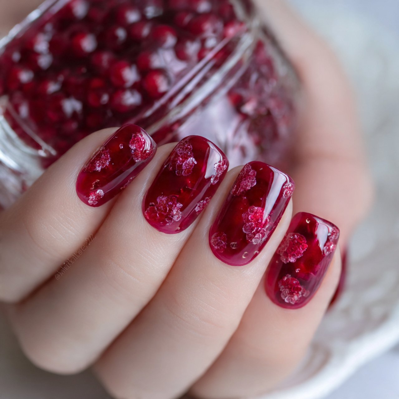 short berry jelly nails