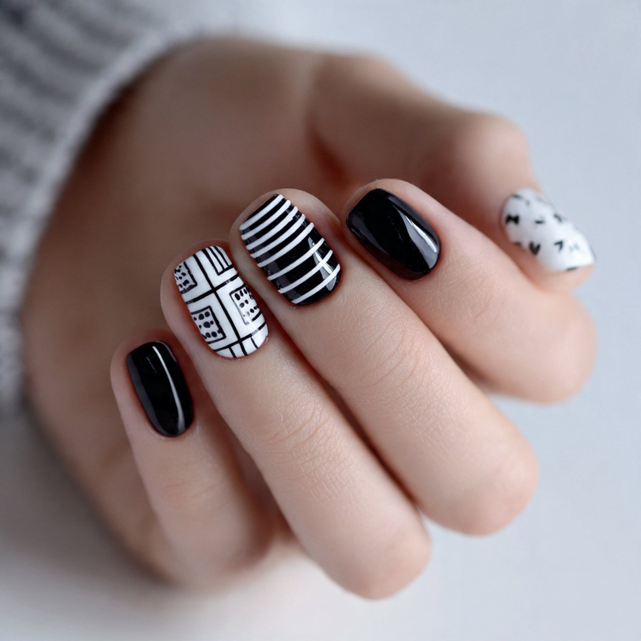short black white nails stunning nails