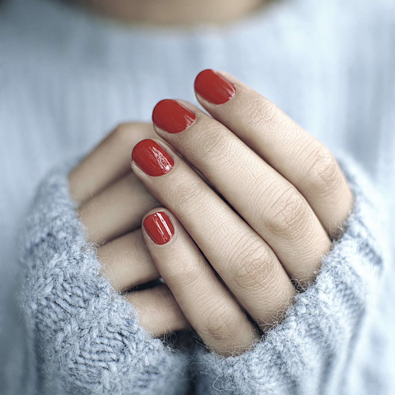 short deep red gloss classic statement natural loo