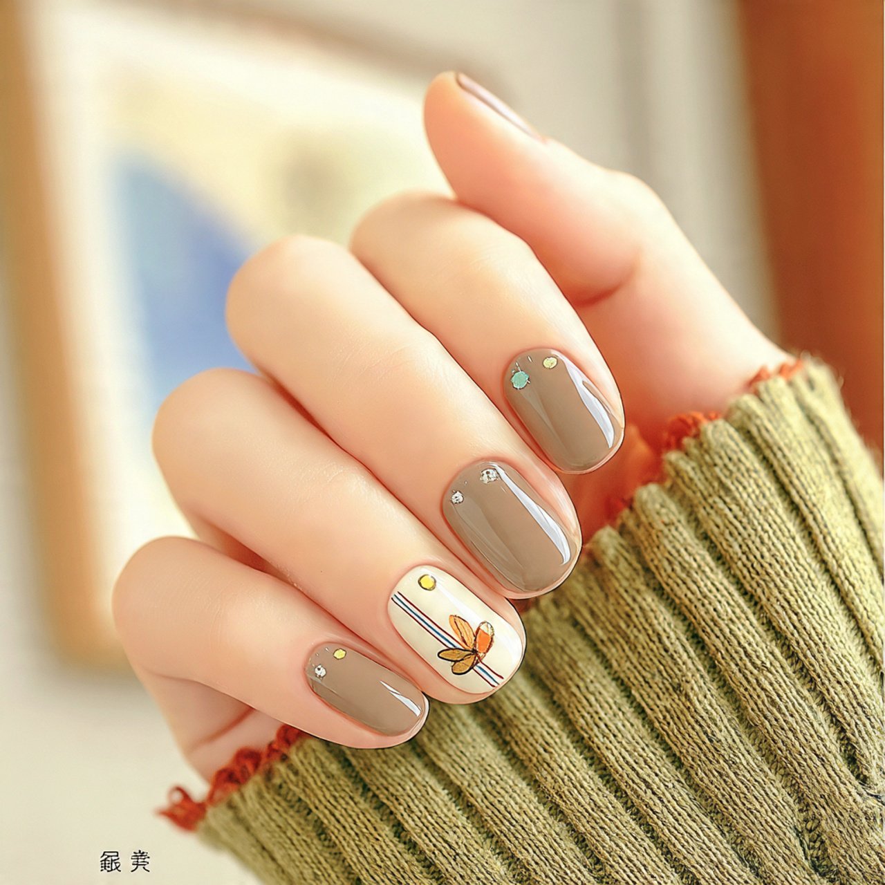 short mixed brown nails decent nails