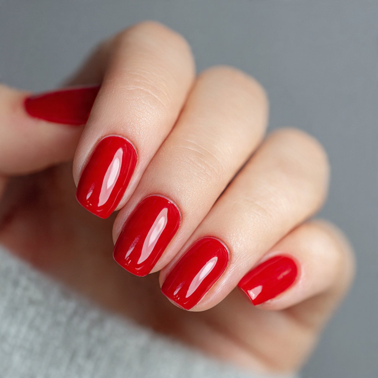 short red acrylic nails