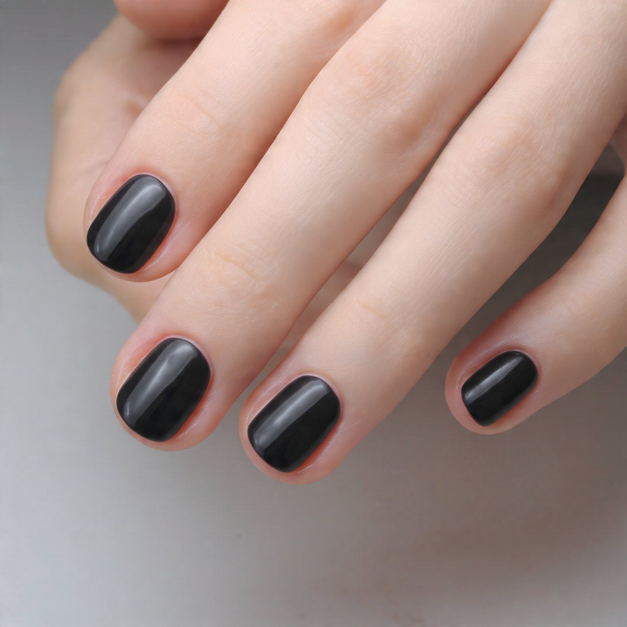short squoval black executive nails nature look na
