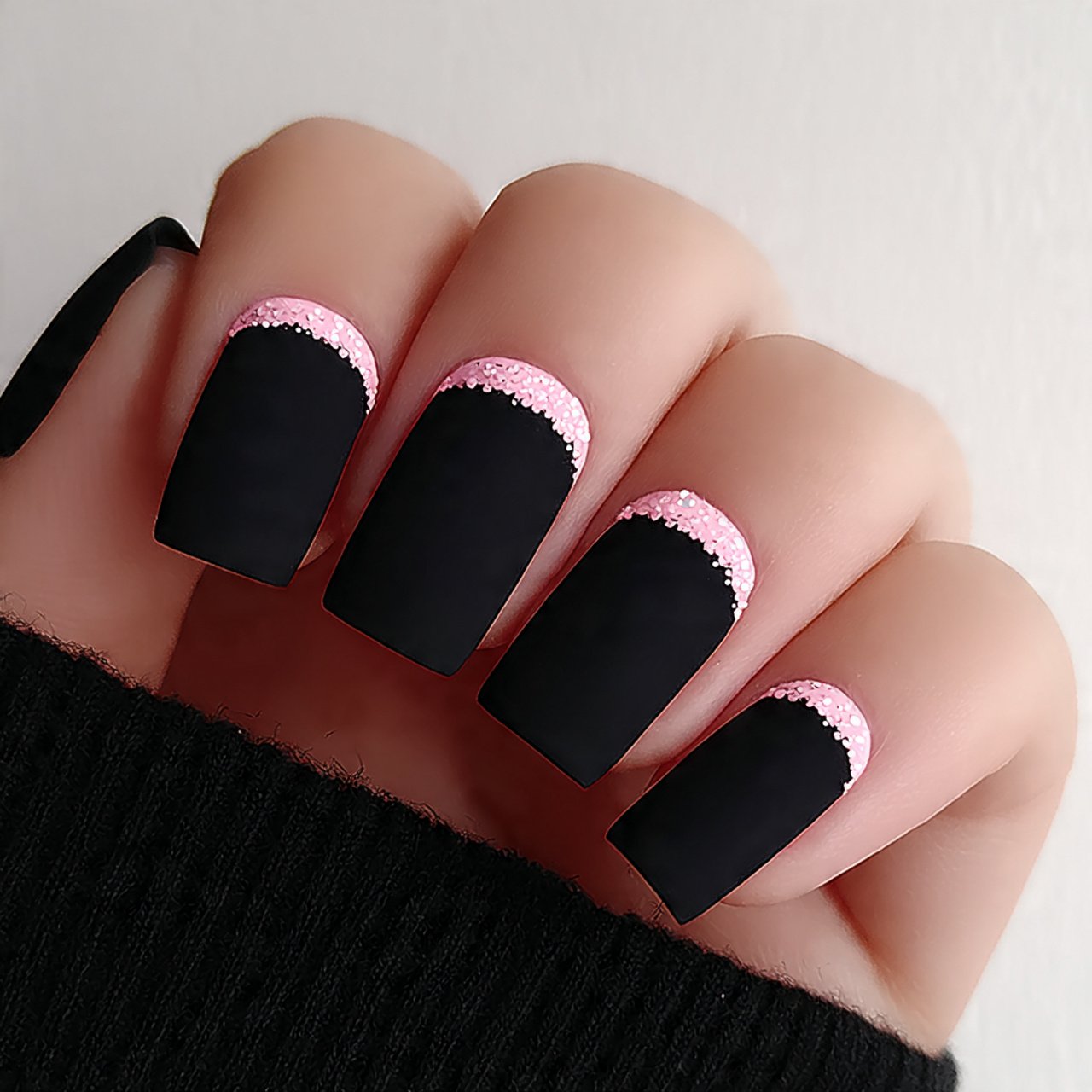 simple with a touch of glitter stunning nails