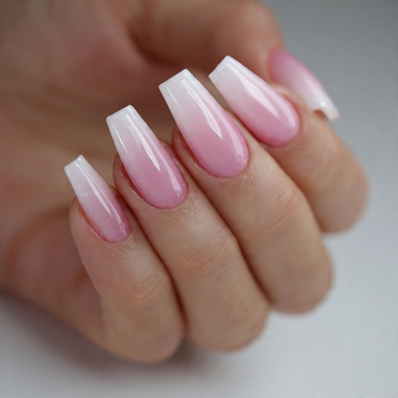 soft blush pink ombre coffin nails gorgeous nails