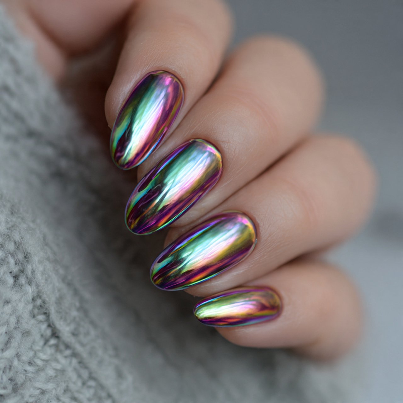 soft chrome oval nails gorgeous nails