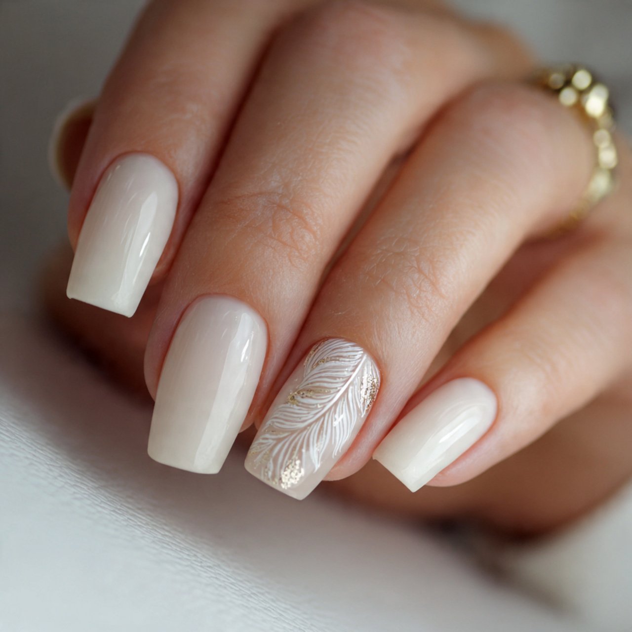 soft cream nail designs elegant nails