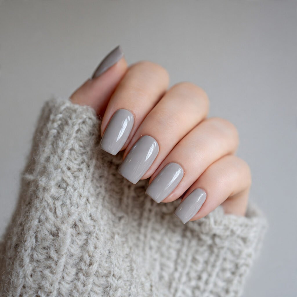 soft grey with gloss minimalist chic attractive na 1