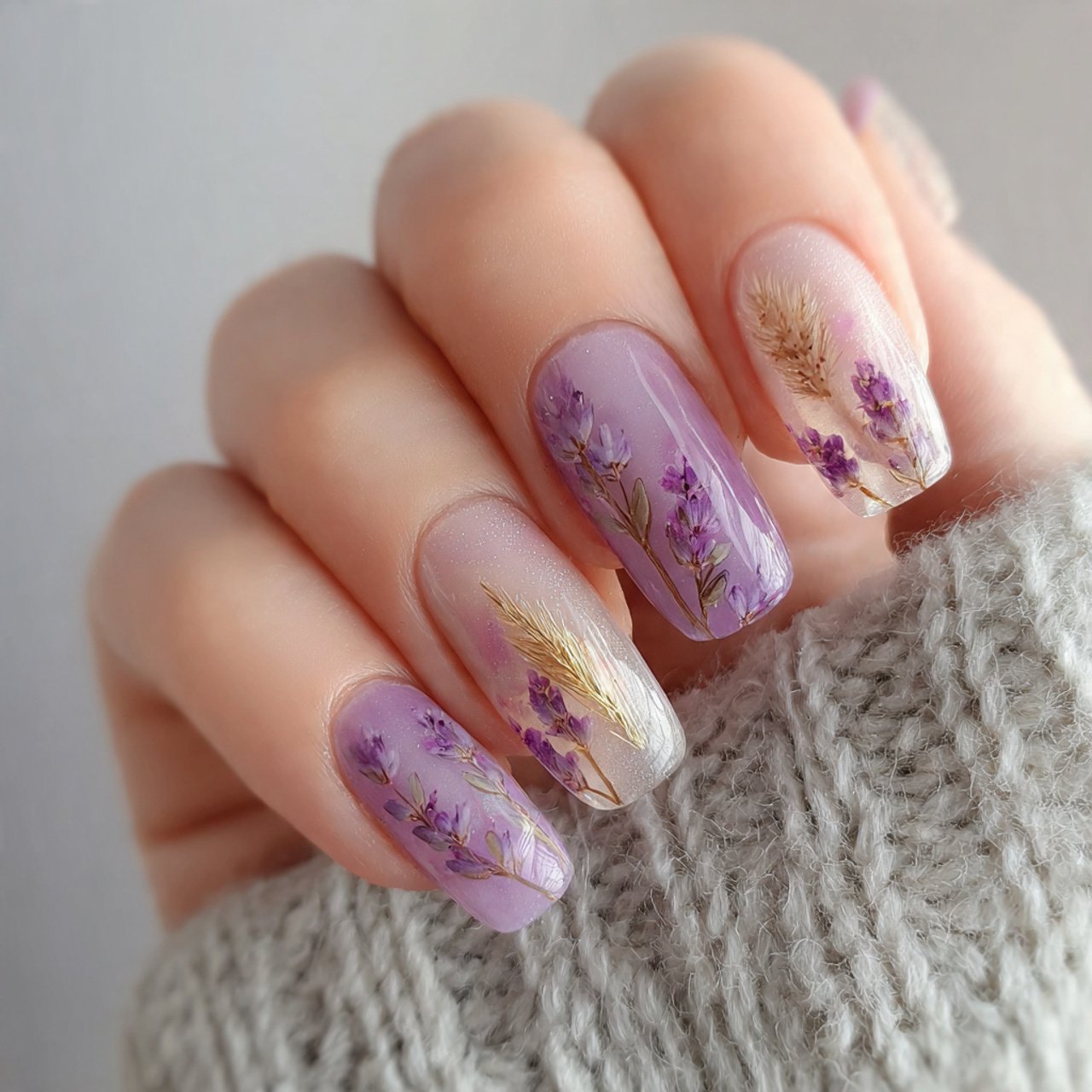 soft lavender accent nails nature looks nails