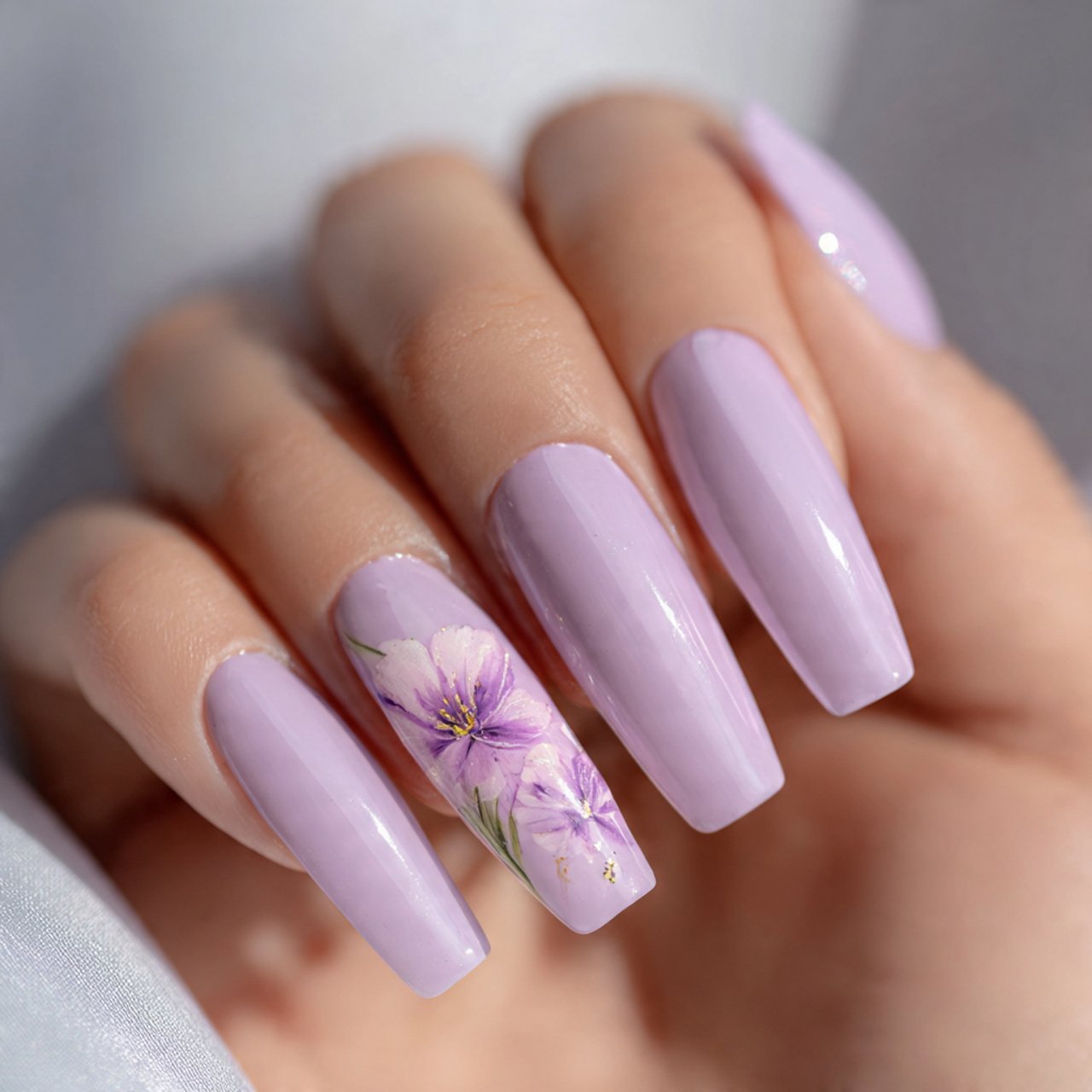 soft lavender jelly gel nails