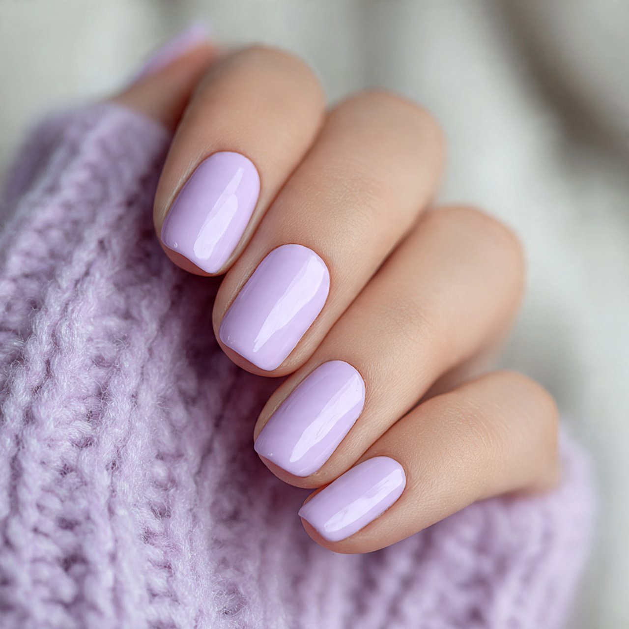 soft lilac short nails