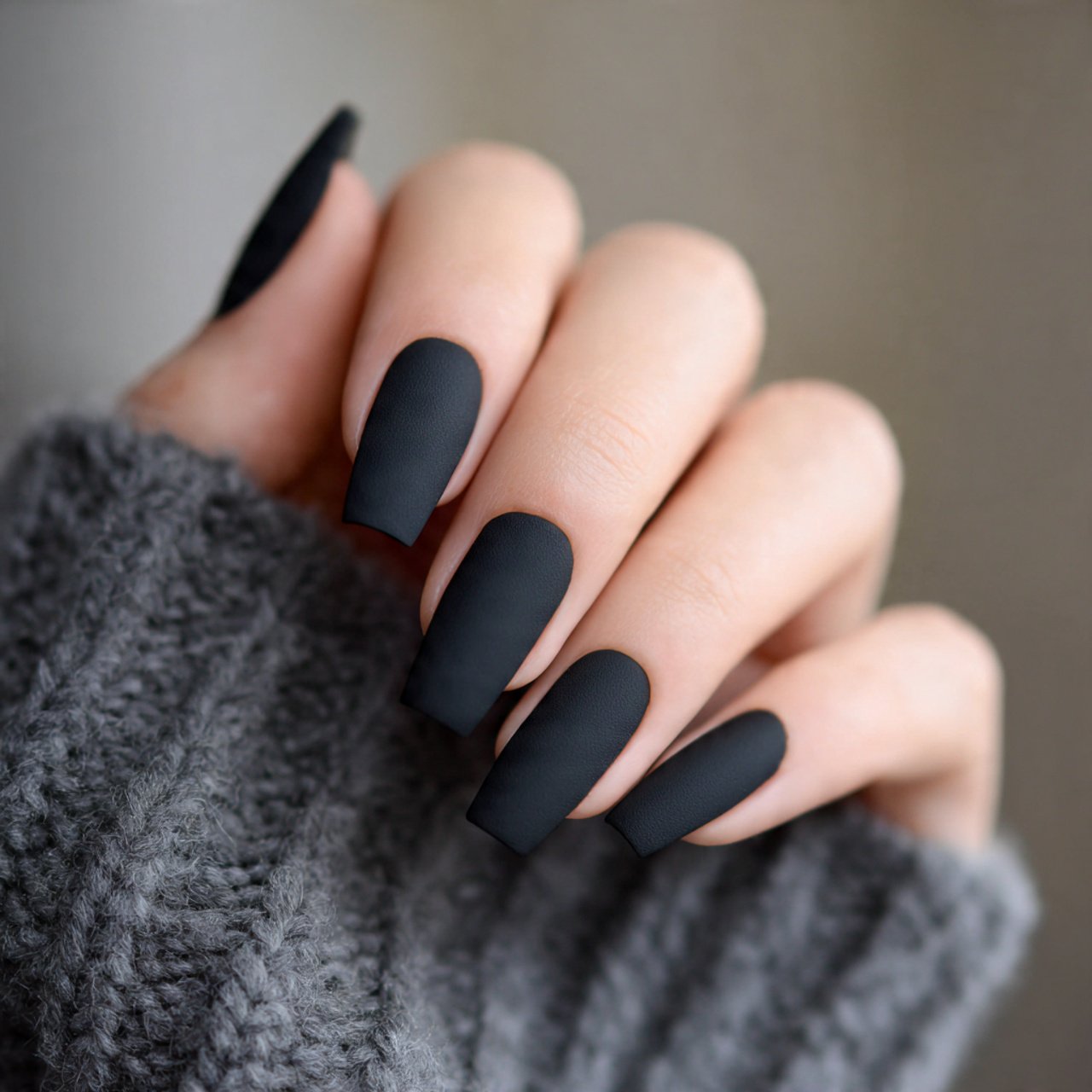 soft matte black velvet look matte attractive nail