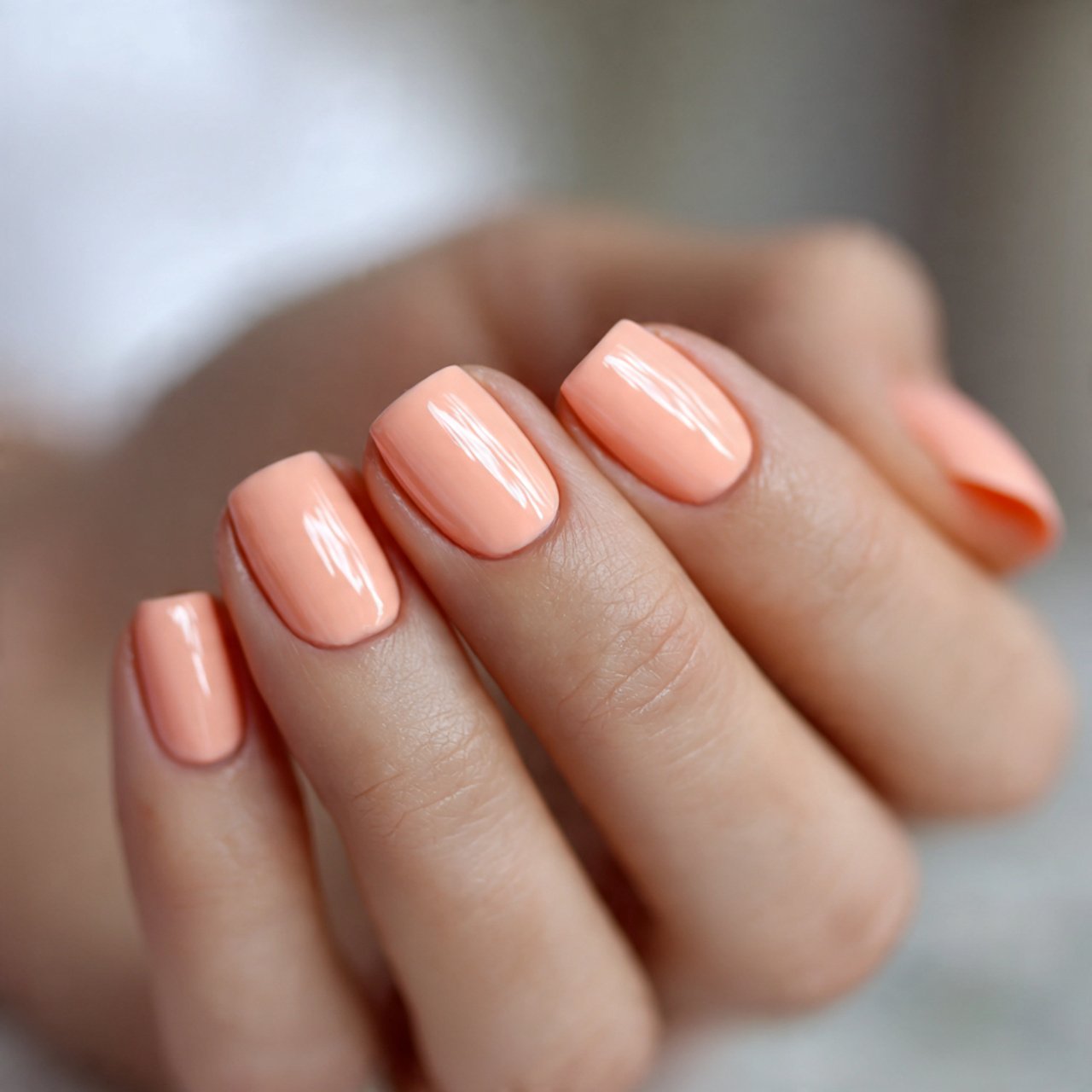 Nail Ideas Square: Nails Wear Beautifully 11 soft peach square nails tiny nails