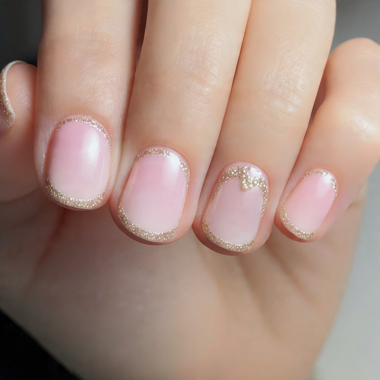 soft pink base champagne glitter cuticle halo natu