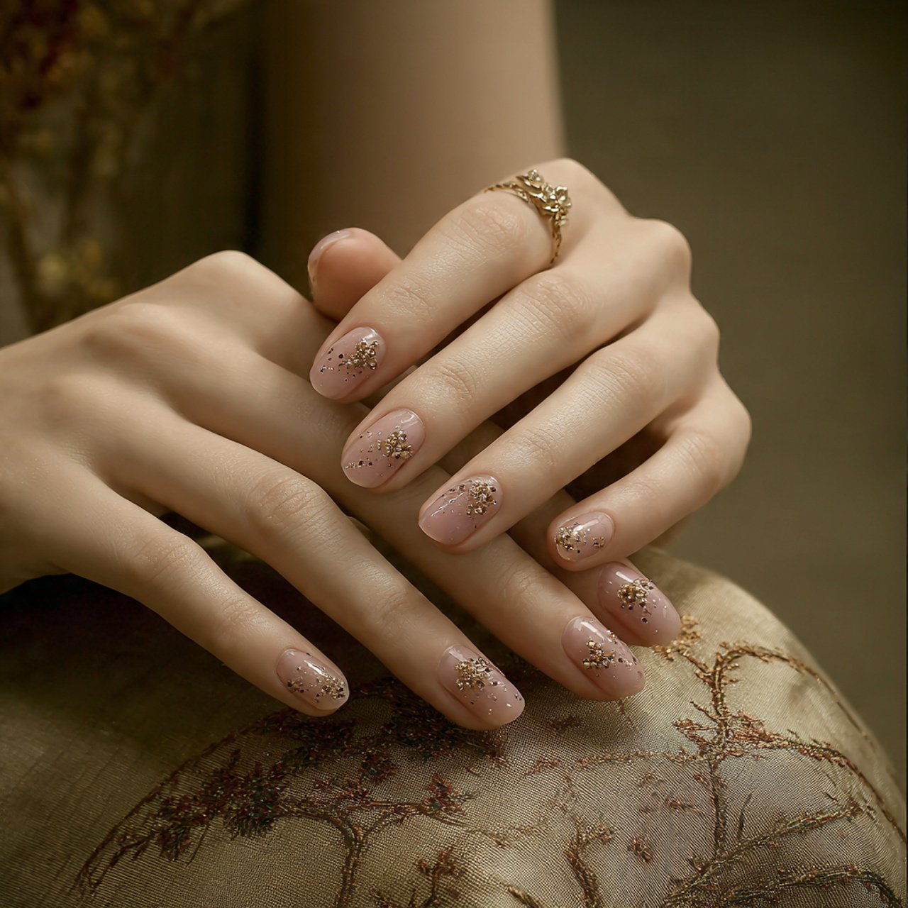 soft pink base micro glitter veil barely there spa