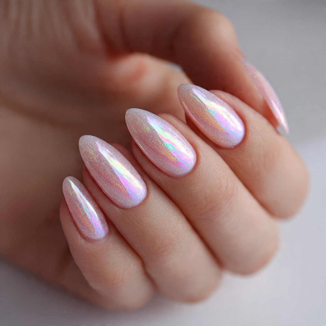 soft shimmer teen nails