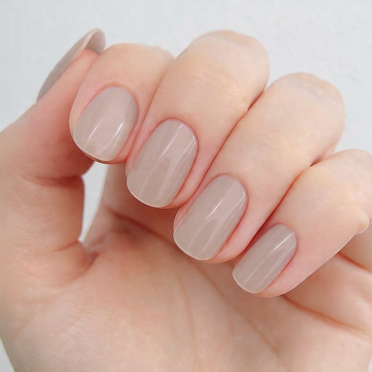 soft taupe stone neutral natural look nails