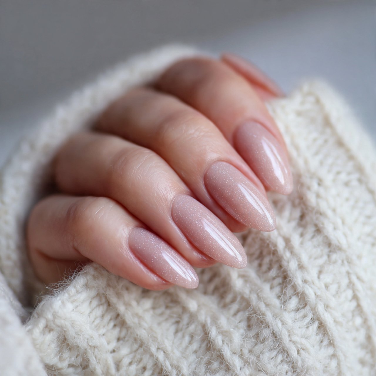 soft velvet almond nails natural nails