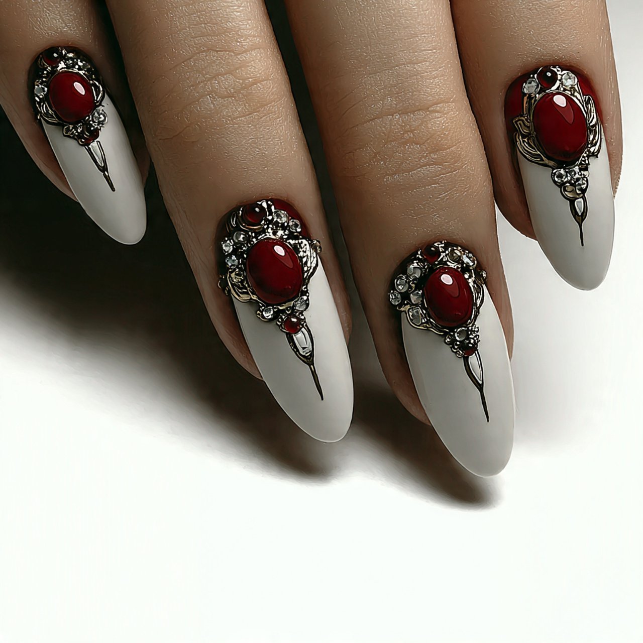 soft with rhinestone accents attractive nails
