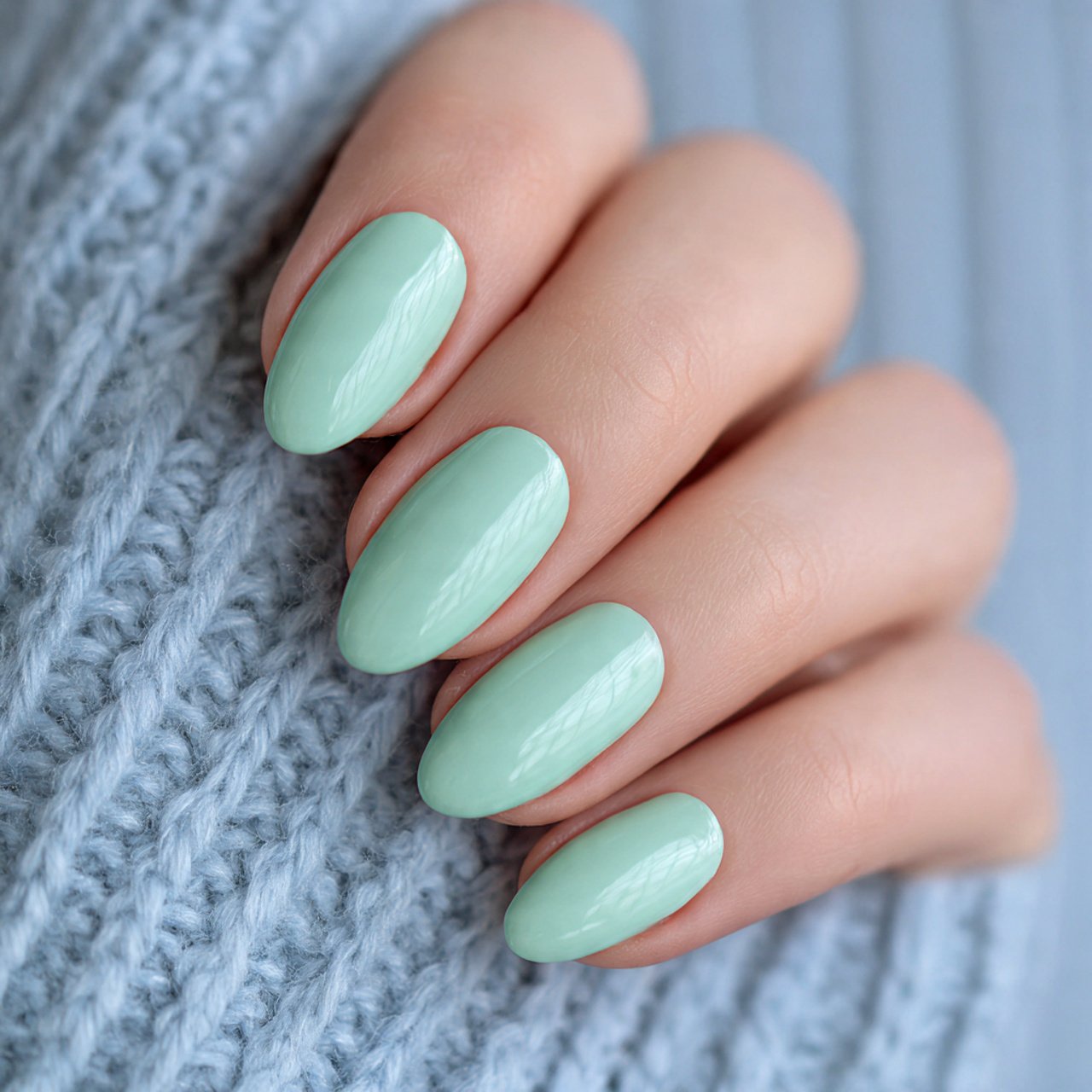 solid mint green nails flowless nails