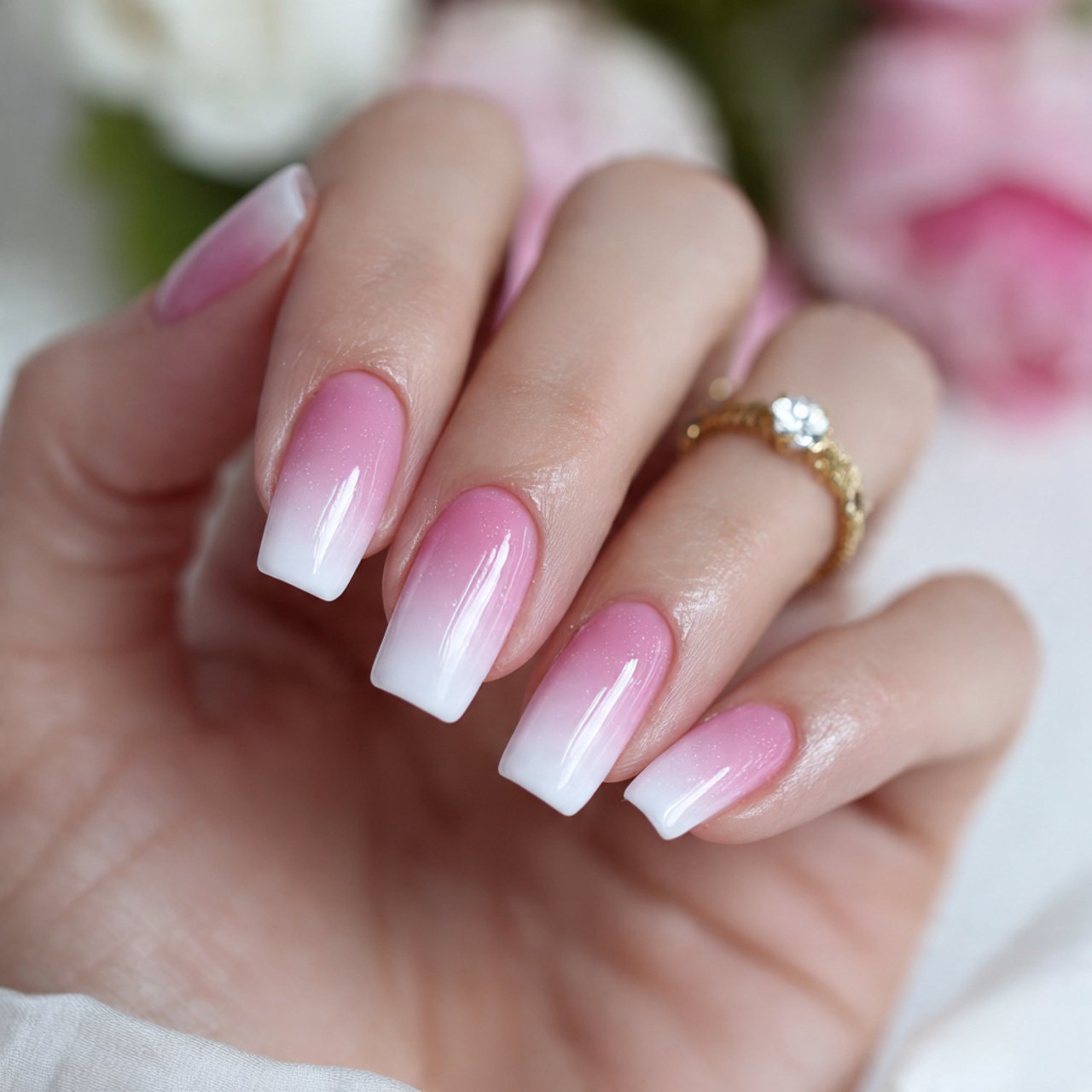Nail Ideas Square: Nails Wear Beautifully 14 square ombre pink and white nails supper nails 1
