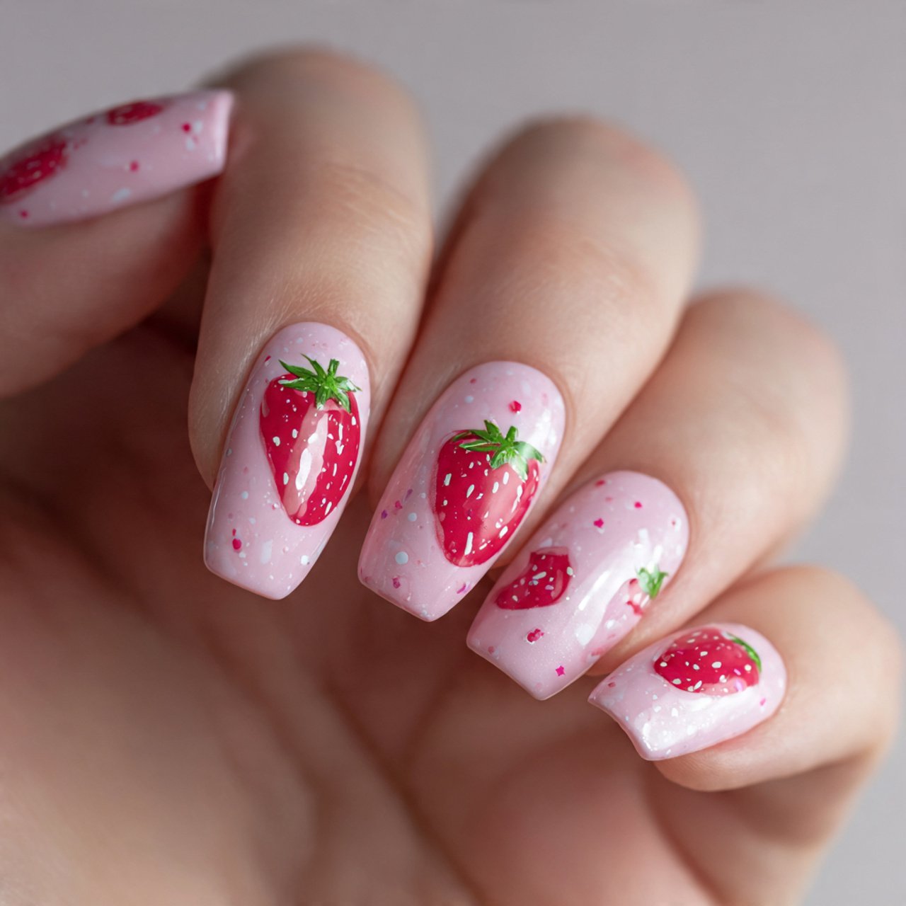 strawberry milk teen nails