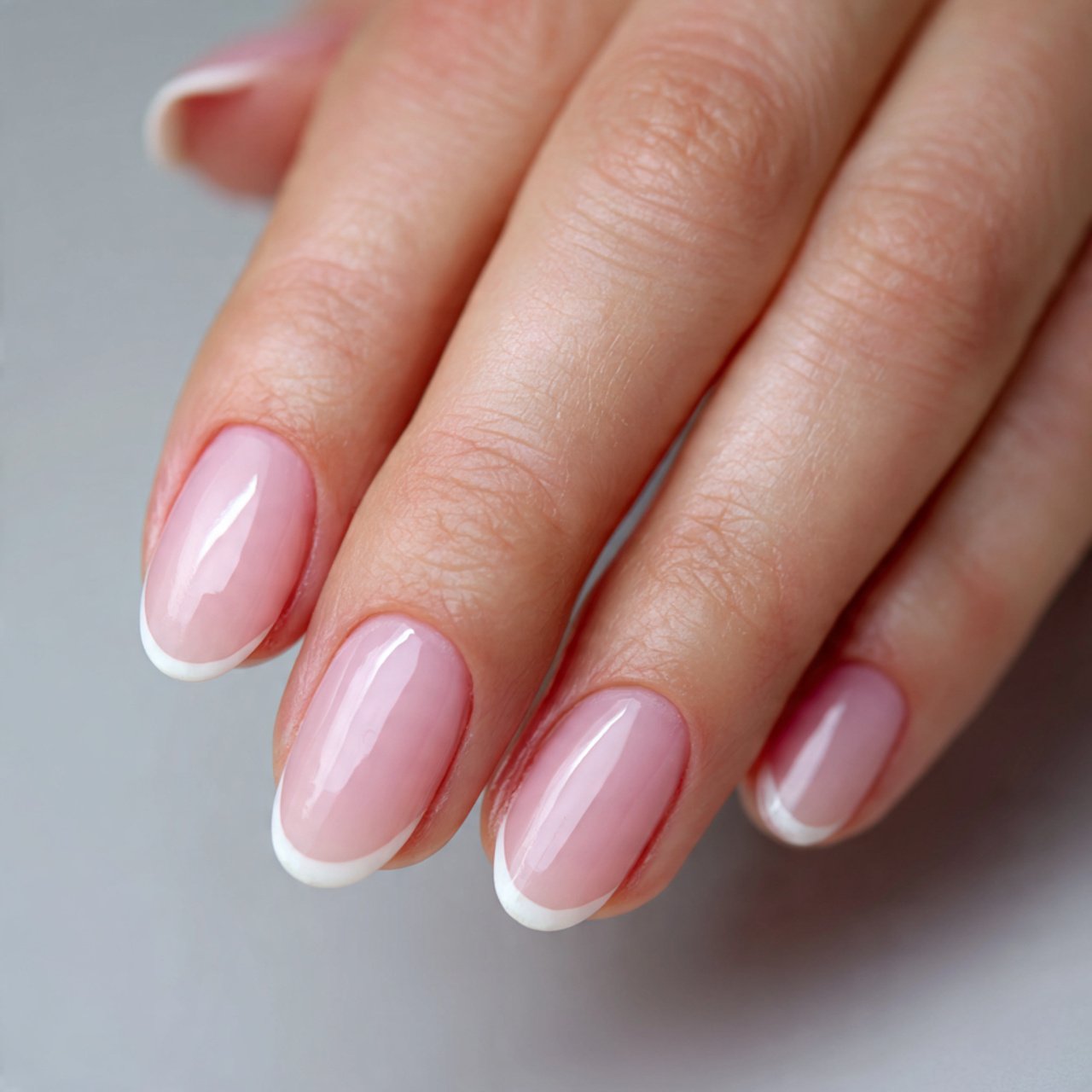 summer french gel nails with a sheer base nails