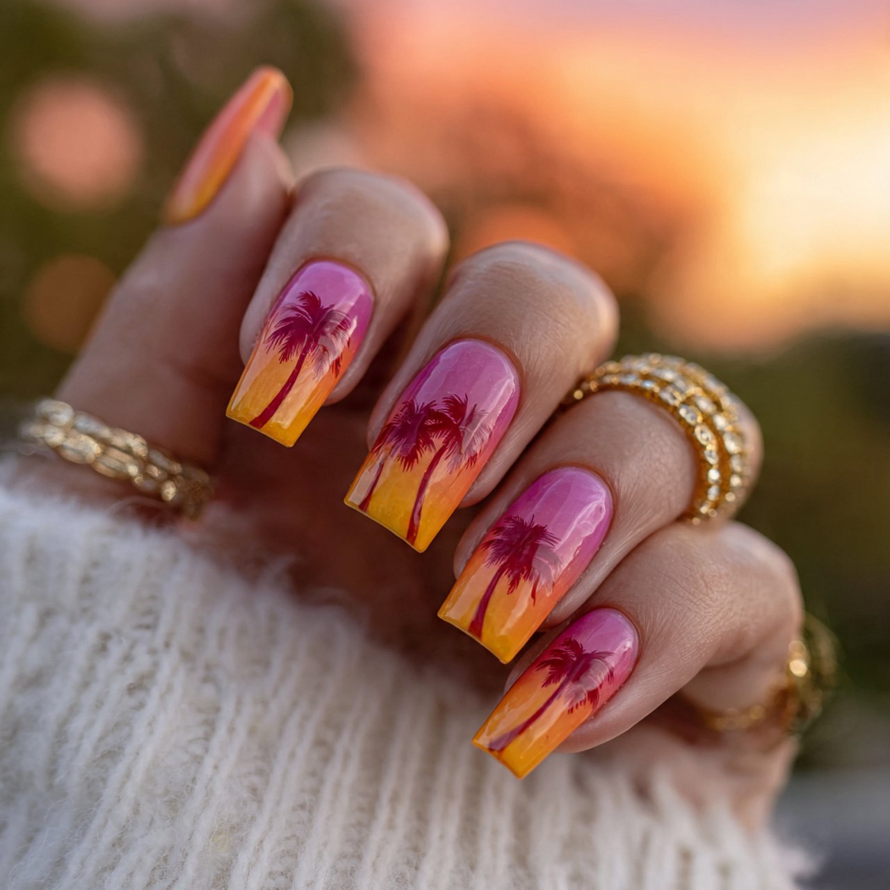 sunset ombr florida nails 1