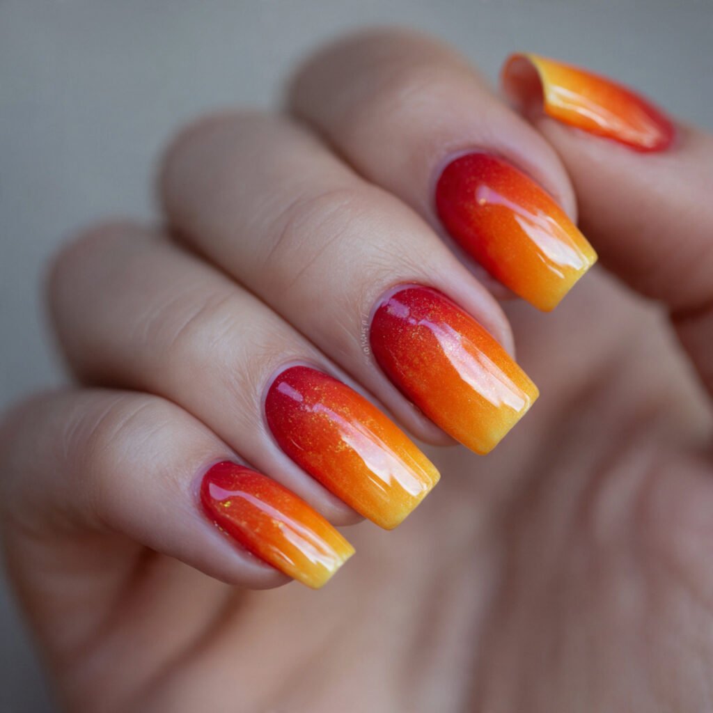 Nails Inspiration Summer: 15 Fresh, Stylish Nail Ideas for a Polished Seasonal Look 9 sunset ombr nails attractive nails
