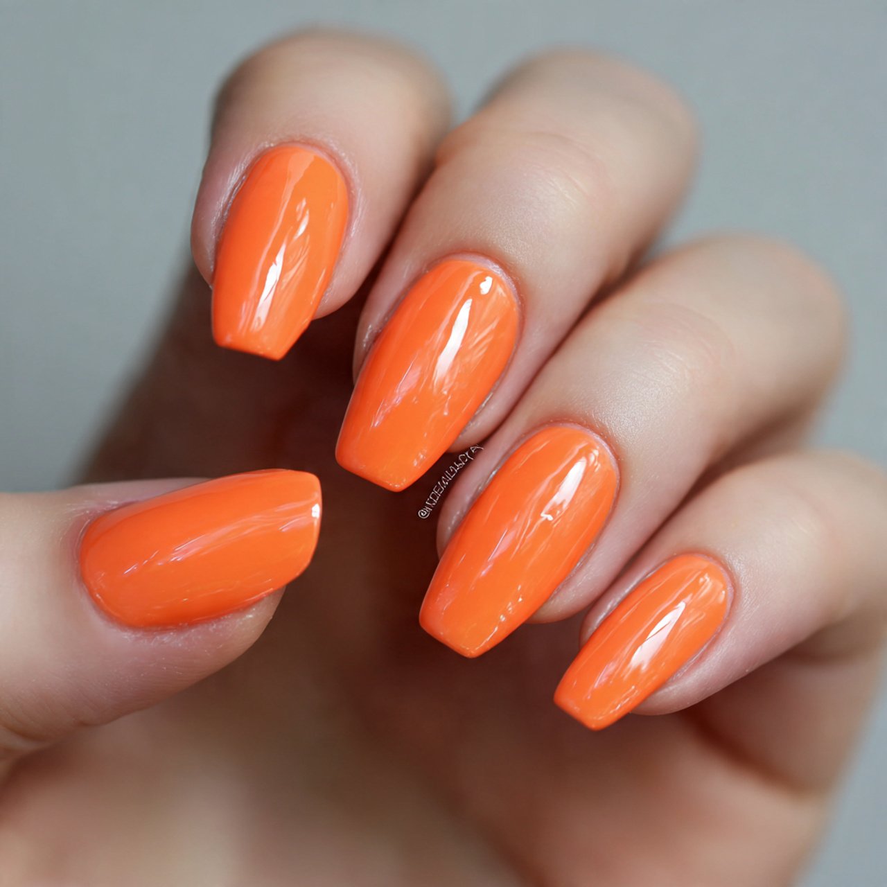 tangerine orange gel nails