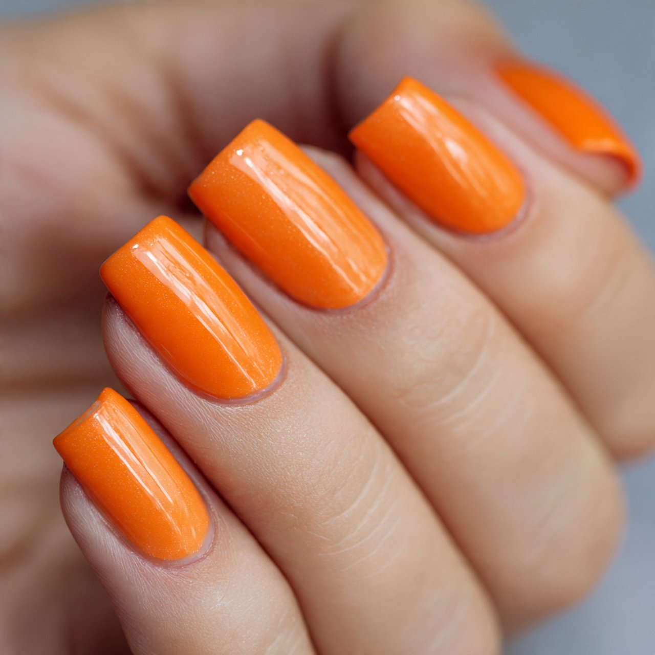 tangerine orange square nails