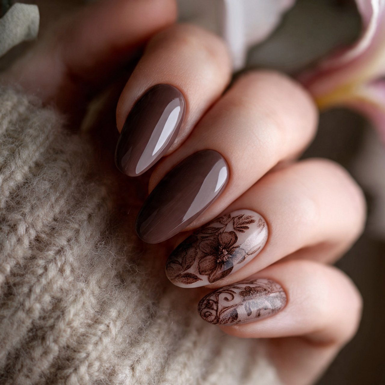 taupe brown minimalist nails attractive nails