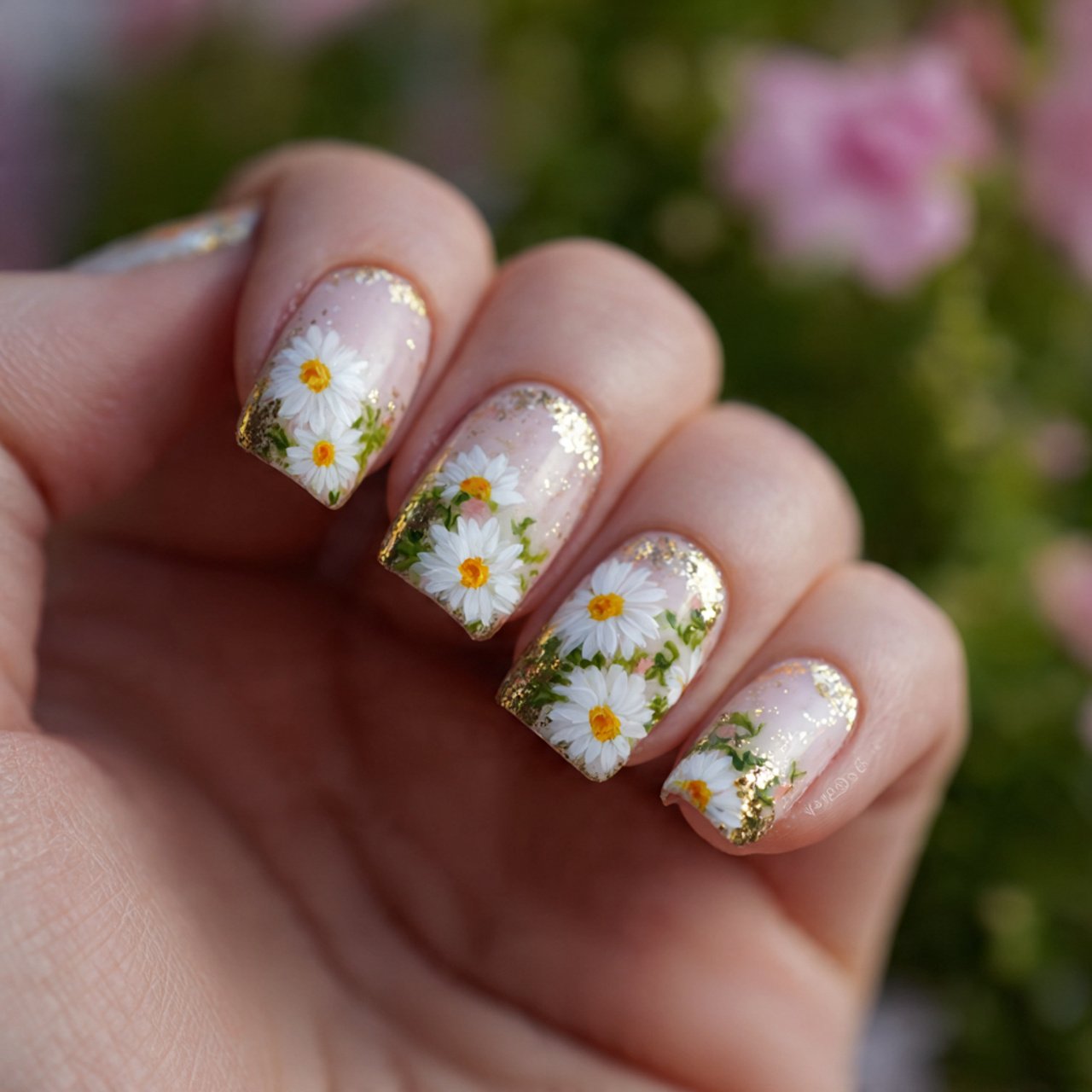tiny daisy nails 1
