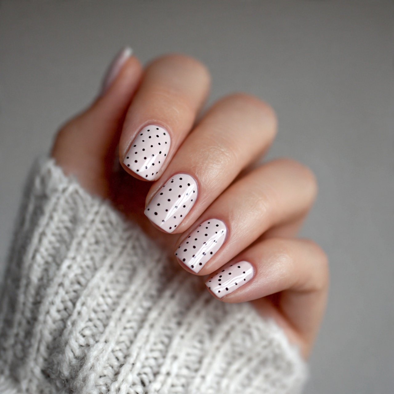 tiny dot accent simple nails attractive nails