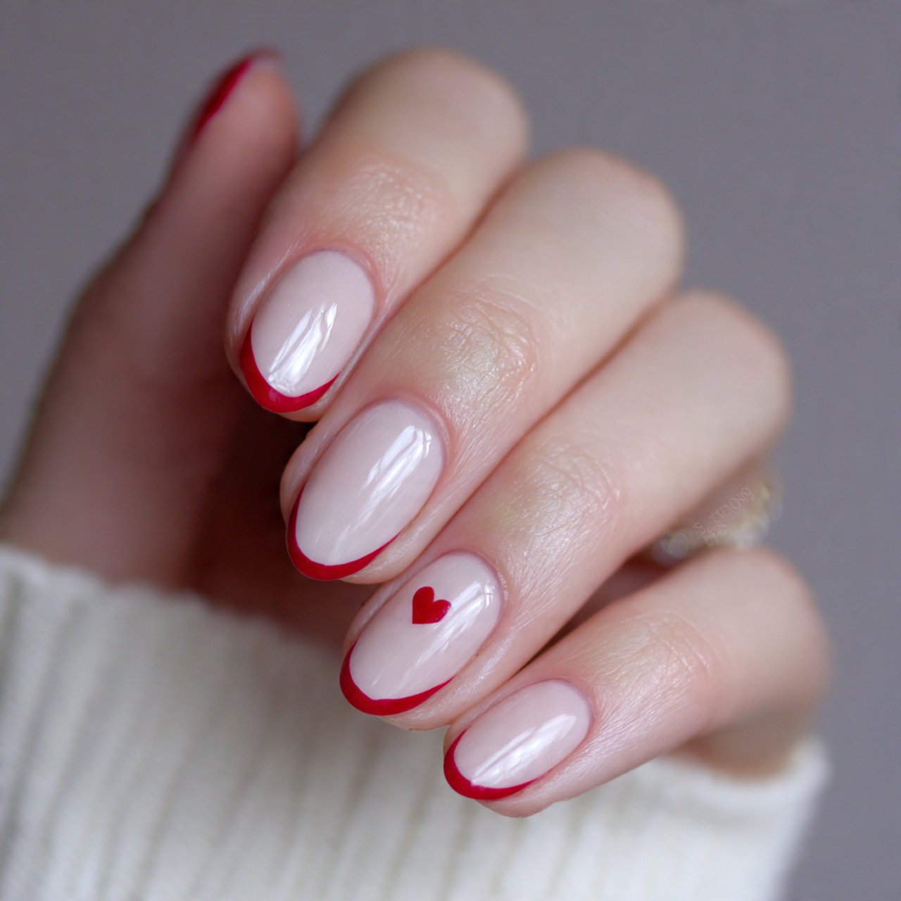 tiny heart accent oval nails decent look nails