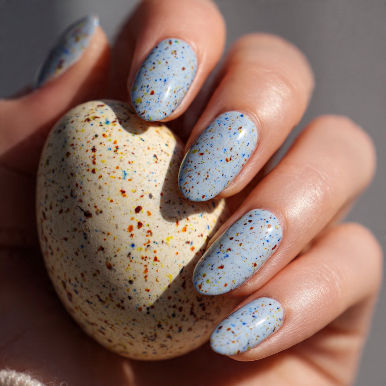 tiny speckled egg nails