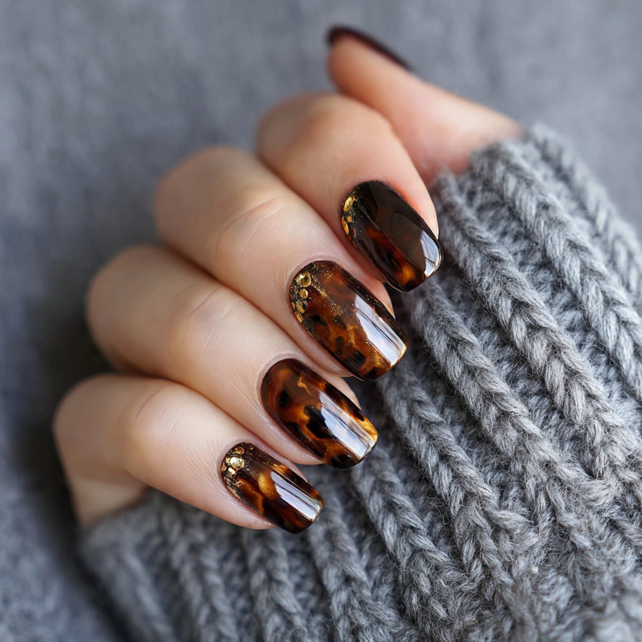 tortoiseshell accent nails beautiful nails