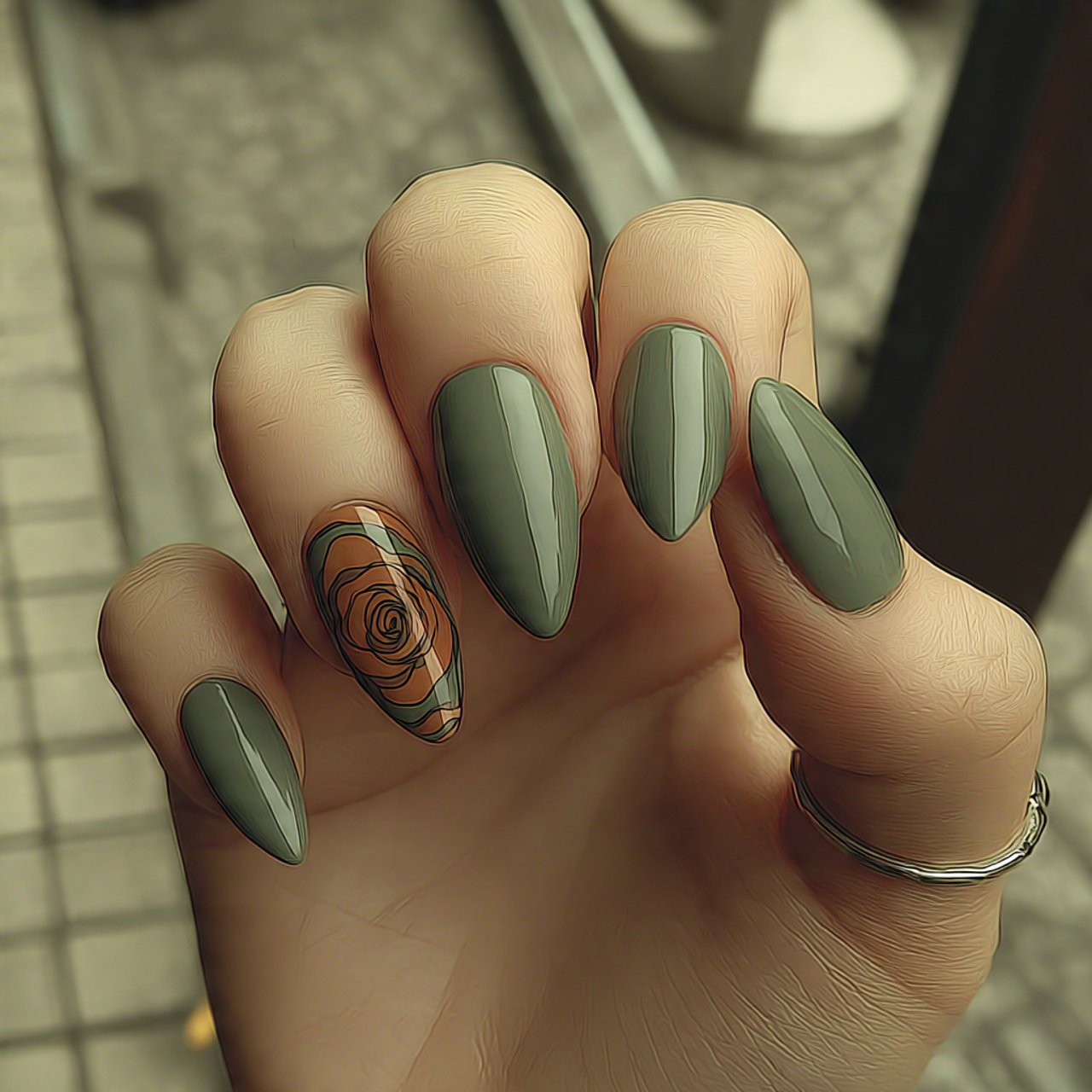 velvet rose cat eye nails nature look nails