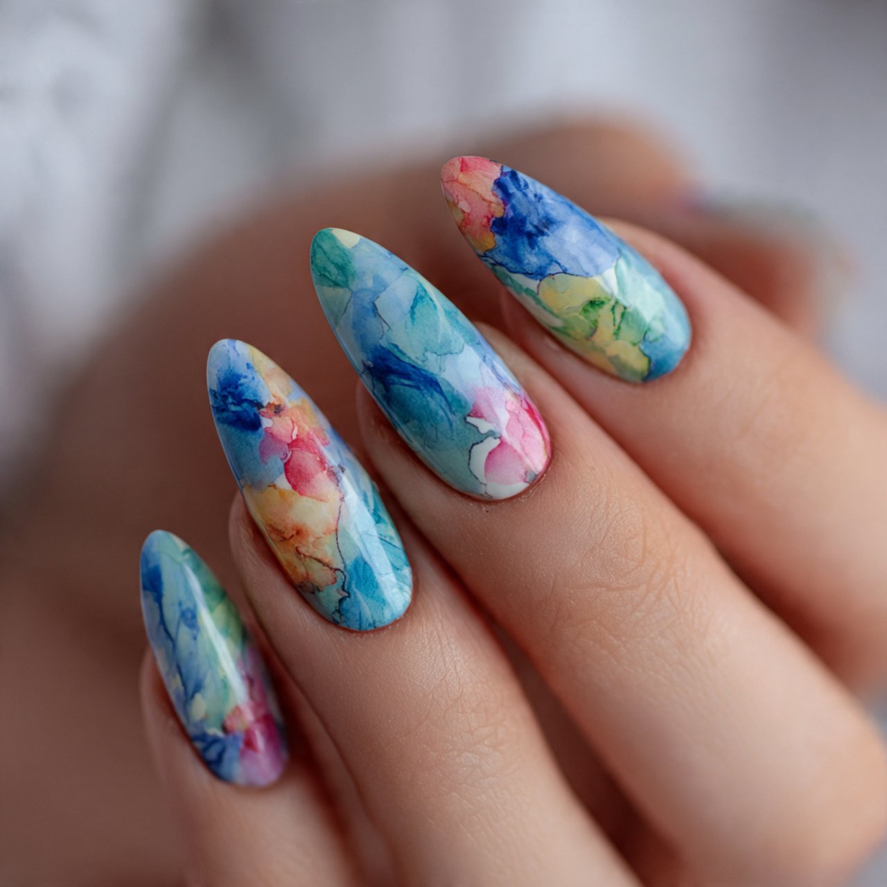 watercolor gel nails
