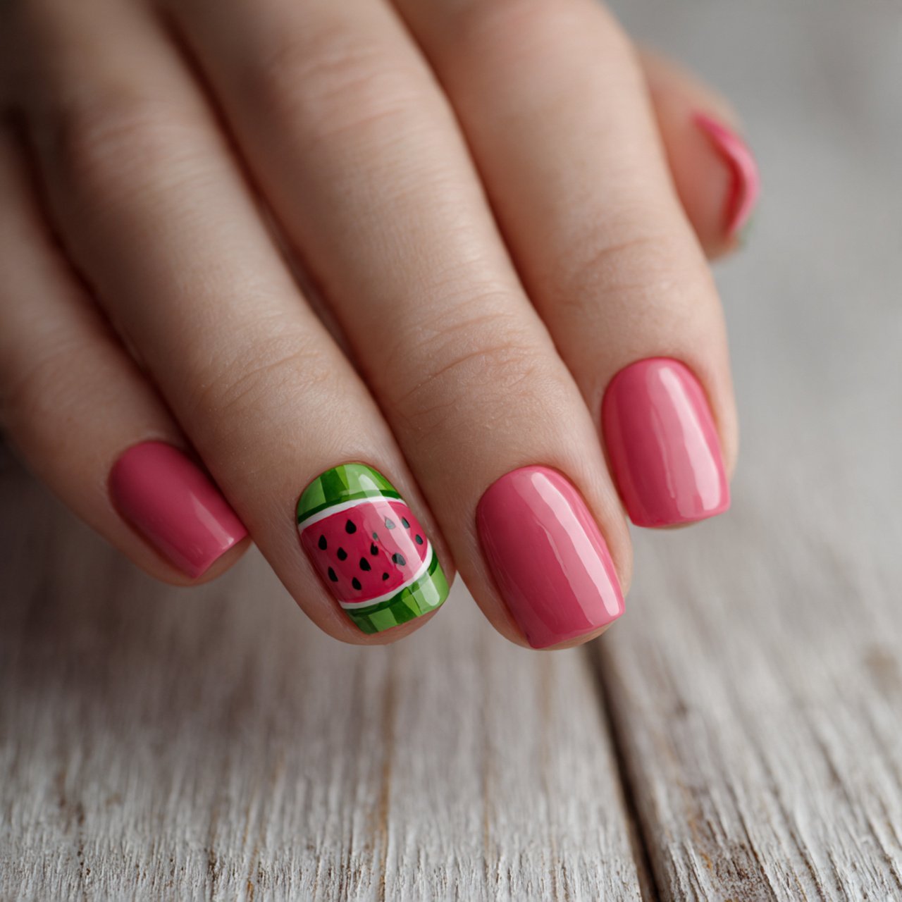 Nail Ideas Summer: Clients Actually Love 4 watermelon accent nails natural look nails