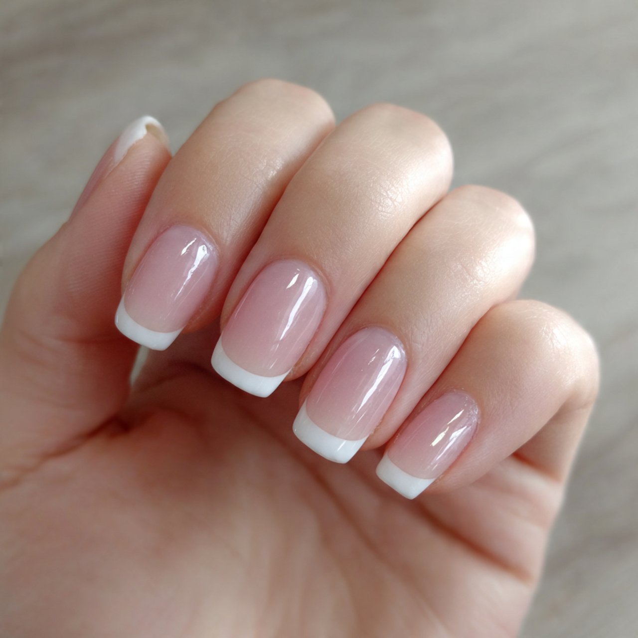 white french tip with a modern clean base attracti