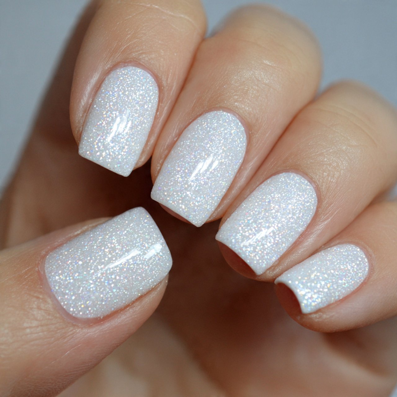 white glitter nails decent look nails