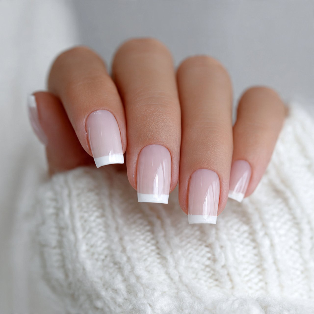 Nail Ideas Square: Nails Wear Beautifully 5 white micro french square nails