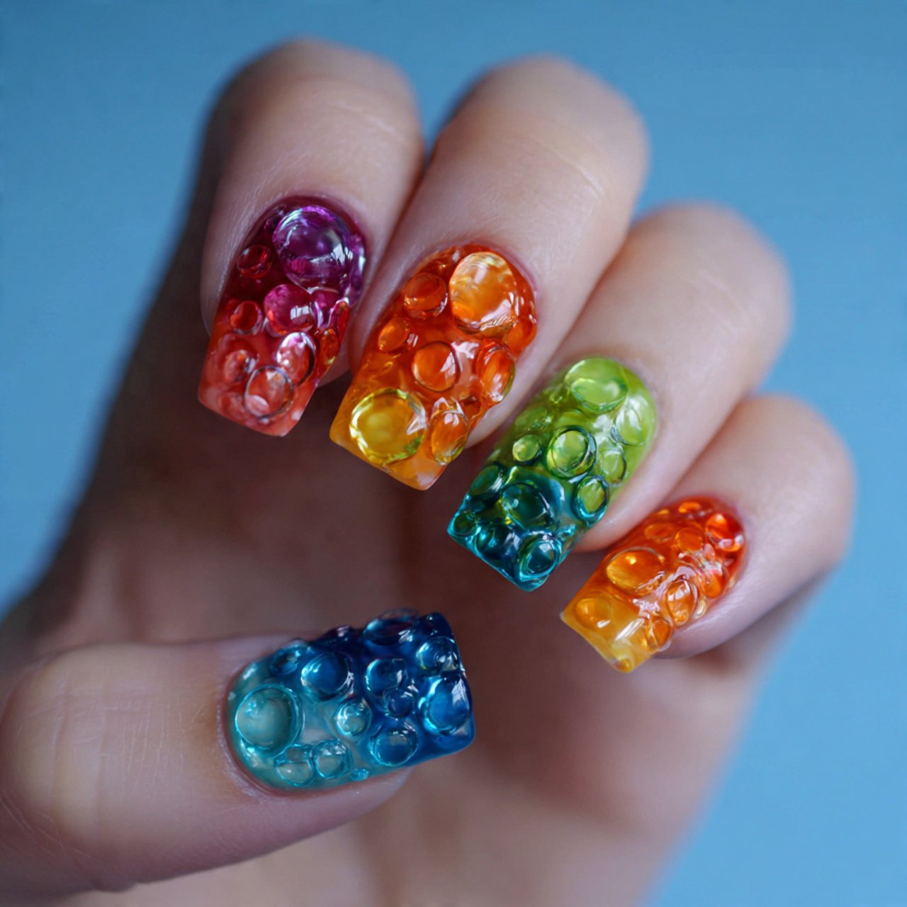 3d jelly bubble nails