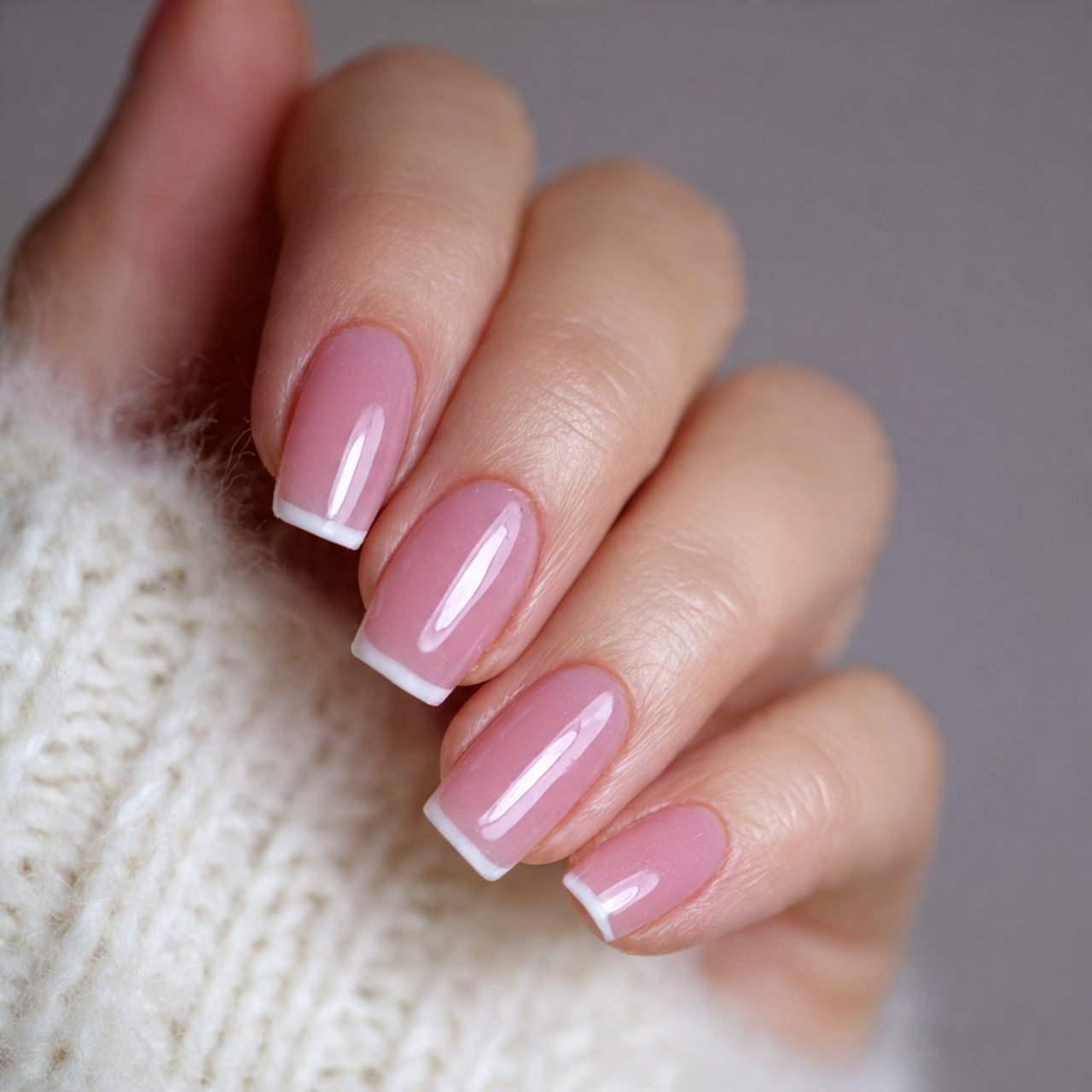 acrylics with a micro french tip nails