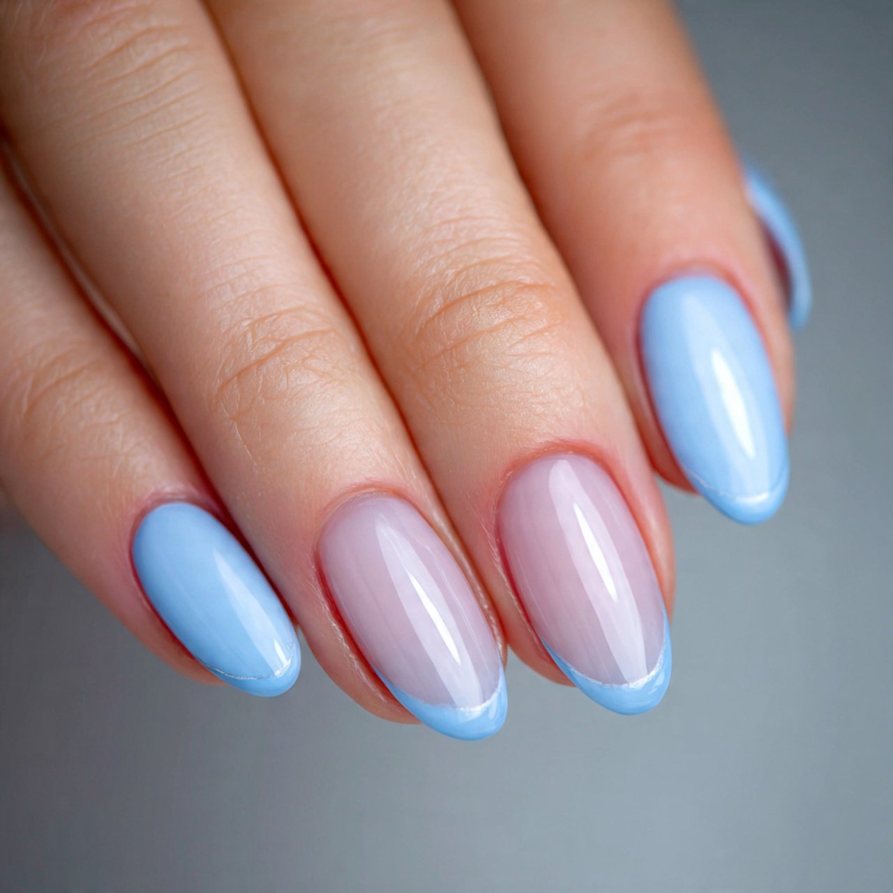 baby blue micro french nails 1
