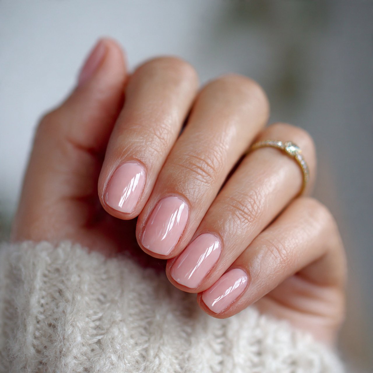 barely there blush nails