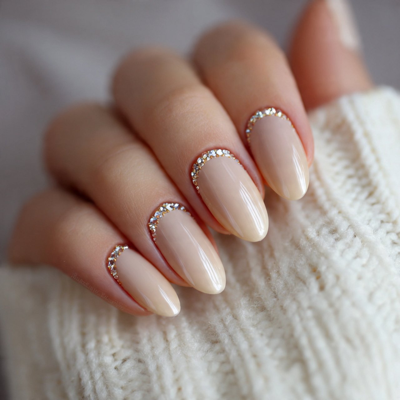 beige formal nails