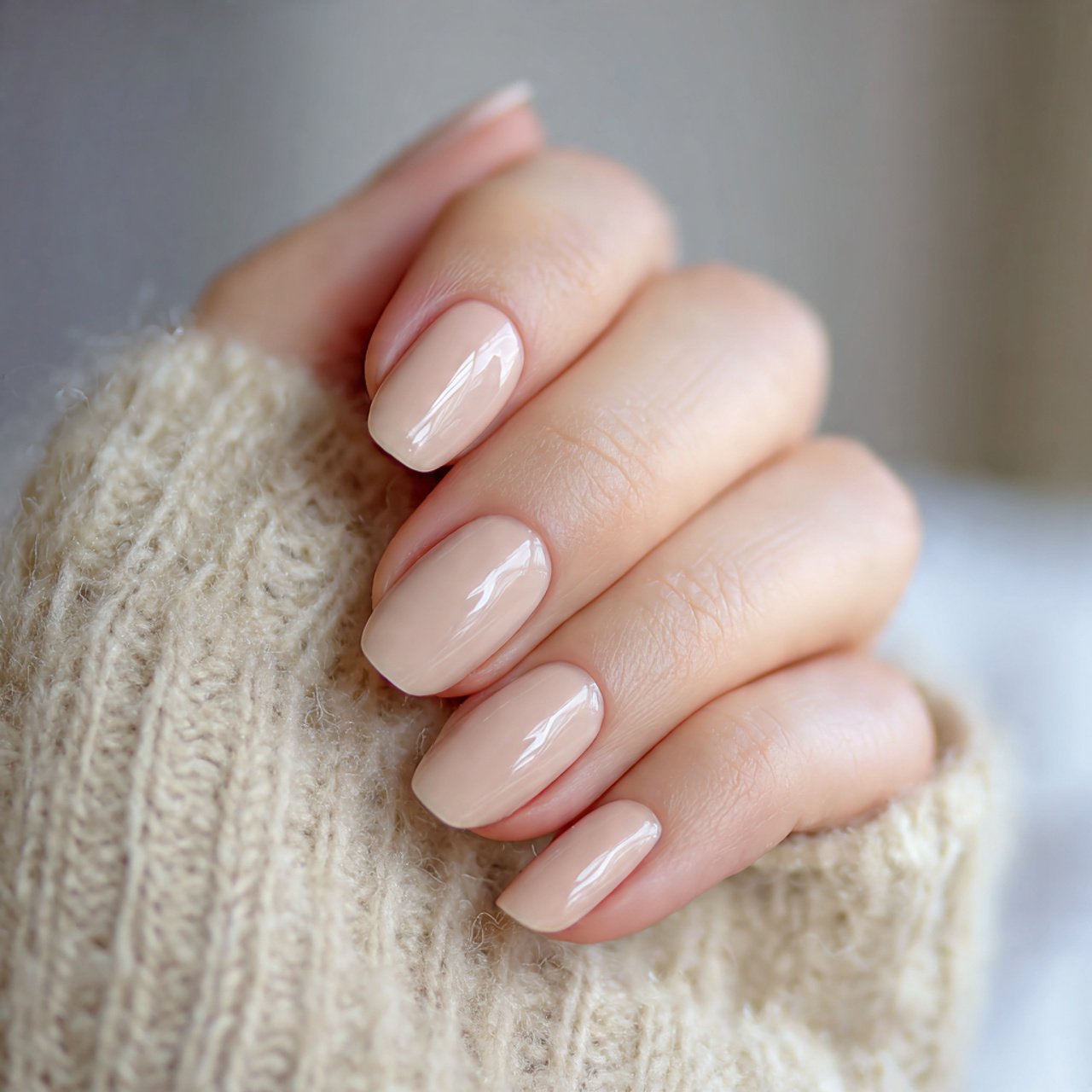 beige skin match nails