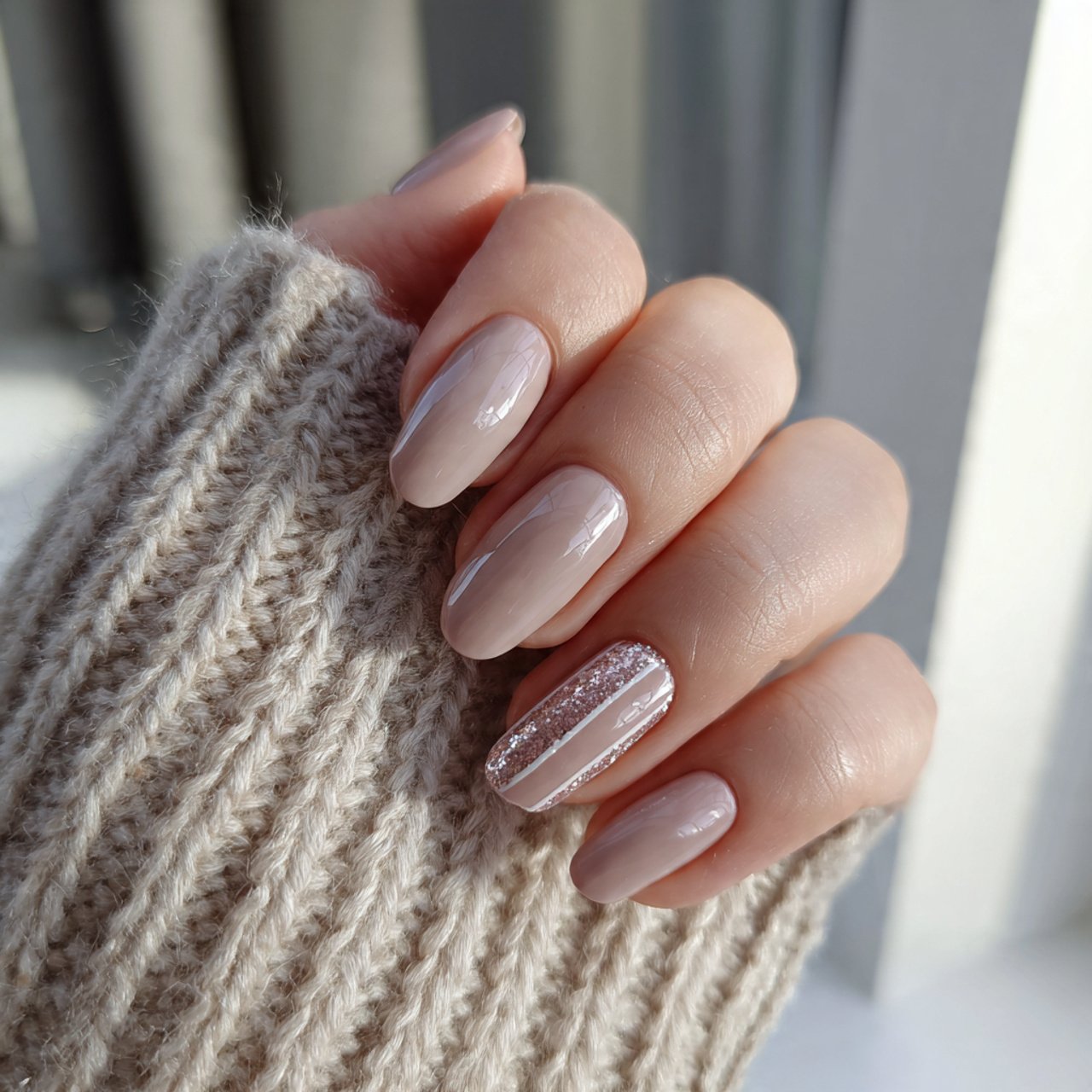 beige soft nails