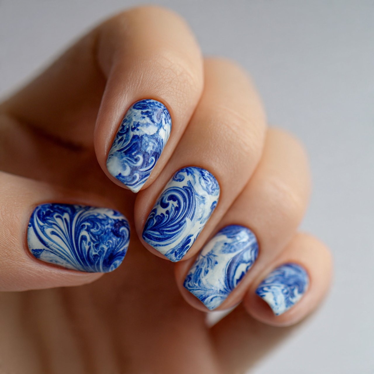 Blue and White Nails: 15 Elegant, Wearable Designs That Still Feel Fresh 10 blue and white swirl nails